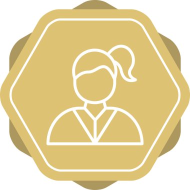 Kadın avatar simgesi, vektör illüstrasyonu basit tasarım