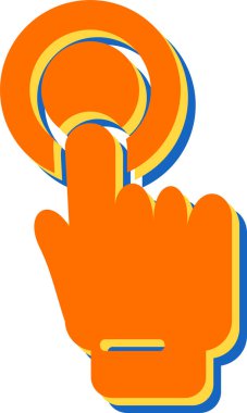 Simgeye bas, vektör illüstrasyonu 