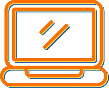 dizüstü bilgisayar simgesi, vektör illüstrasyonu basit tasarım