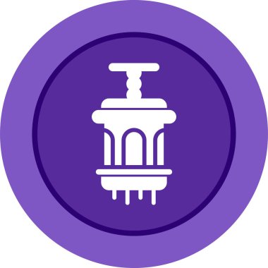 Kamp Feneri Simgesi. Lamba Kampı. Yaşlı Gazyağı Lambası. Retro Gaz Lambası. 