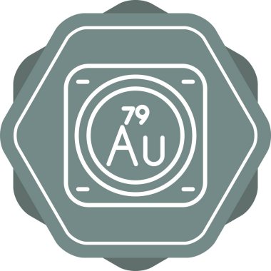 Altın kimyasal element ikon vektör illüstrasyonu