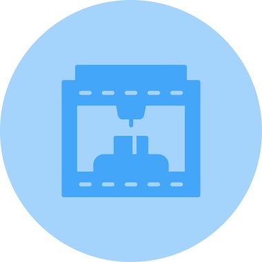 3D baskı simge vektör çizim  