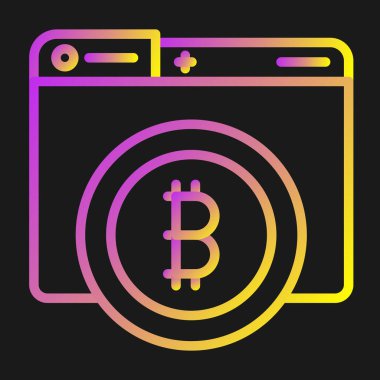 bitcoin. Web simgesi basit illüstrasyon