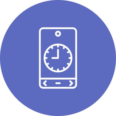 Akıllı telefon simgesi, vektör illüstrasyonu zamanı