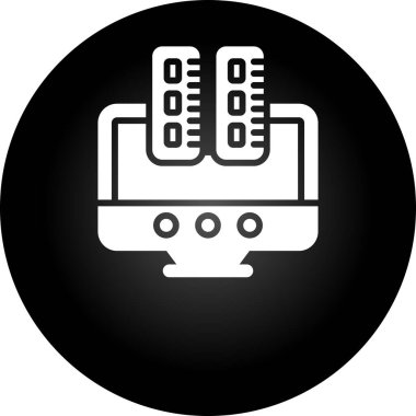 Masaüstü bilgisayar simgesi, vektör illüstrasyonu basit tasarım