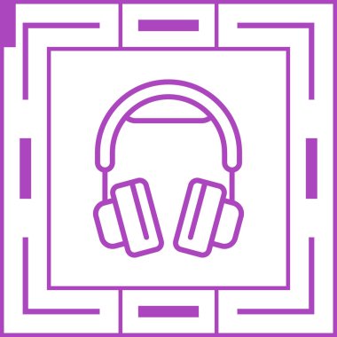 kulaklıklar web simgesi, vektör illüstrasyonu