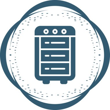 sunucu rafı simgesi, vektör illüstrasyonu 