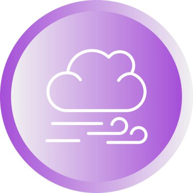 Rüzgarlı bulut ikonu vektör çizimi