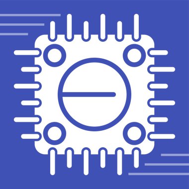 Bilgisayar Cpu simgesinin vektör illüstrasyonu