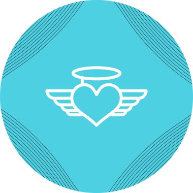 Melek kalp. simge vektör illüstrasyonu