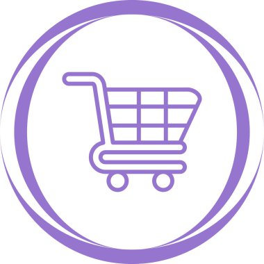 Alışveriş arabası simgesi, vektör illüstrasyonu 