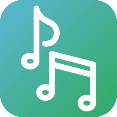 müzik notaları simgesi, web basit illüstrasyonu