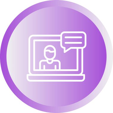 Web Konferansı Web Simgesi illüstrasyonu