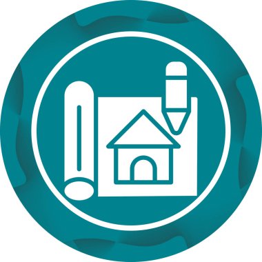 Ev Tasarımı simgesi, vektör illüstrasyonu