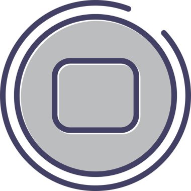 Düğme Vektör Simgesini Durdur, Ortam Sembolü, Müziği Durdur veya Video