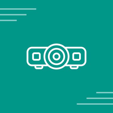 Web sitesi, Mobil, Sunum ve Logo Tasarımı için Projektör Simgesi. Vektör İllüstrasyonu