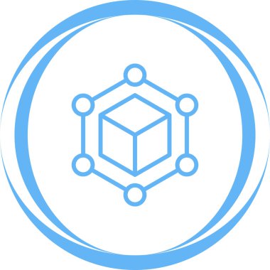 Blockchain web simgesi, basit vektör illüstrasyonu