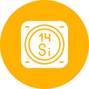 Silikon kimyasal işaret simgesi, web illüstrasyonu