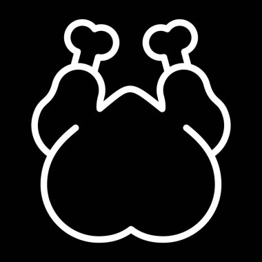 Tavuk simgesinin vektör illüstrasyonu 