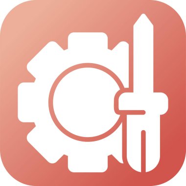 Anahtar ve dişli, simge basit illüstrasyon