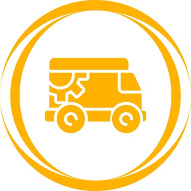 dağıtım kamyonu simgesi, vektör illüstrasyonu basit tasarım