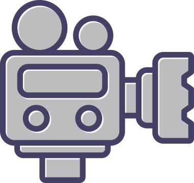 Film kamerası simgesinin vektör illüstrasyonu 