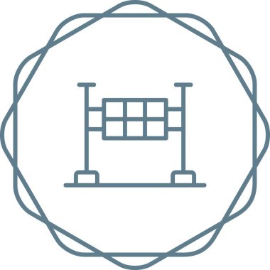 Düz çizgi simgesini bitir. Vektör illüstrasyonu.