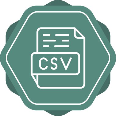 CSV file format, icon vector illustration clipart