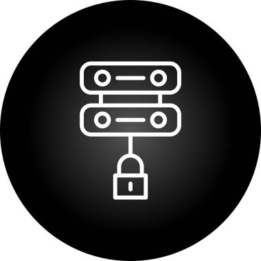 Sunucu Güvenlik simgesi, vektör illüstrasyonu basit tasarım