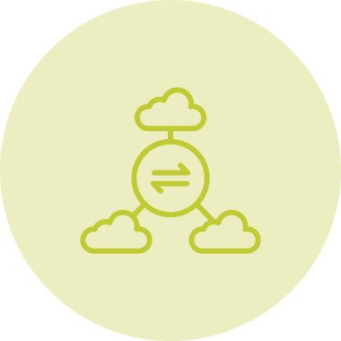 Çoklu Bulut simgesi, Bulut servisi, vektör illüstrasyonu  