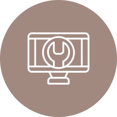 Bilgisayar ekranı simgesini onar. vektör illüstrasyonu