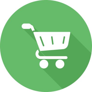 Alışveriş arabası simgesi, vektör illüstrasyonu 