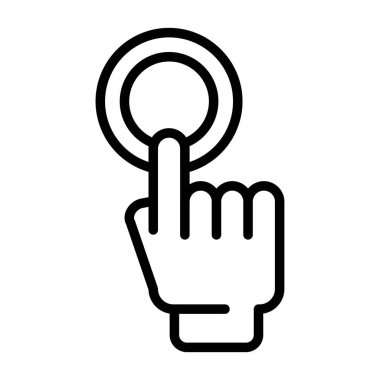 Simgeye bas, vektör illüstrasyonu 