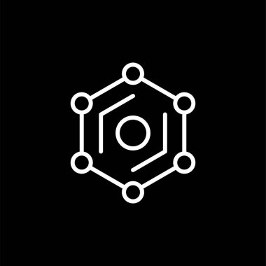 Basit bir altıgen simgesi, web basit illüstrasyonu