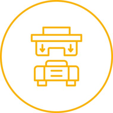 Web tasarımı, bilgi grafikleri ve daha fazlası için Creative Press Machine simgesi çizimi