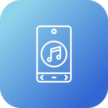 müzik mobil uygulama simgesi, müzik düğmesi. vektör illüstrasyonu 