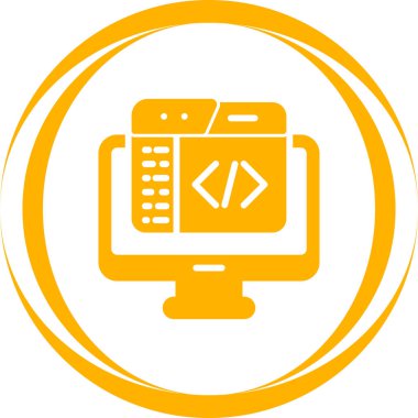 Kod Düzenleyici Web simgesi vektör illüstrasyonu