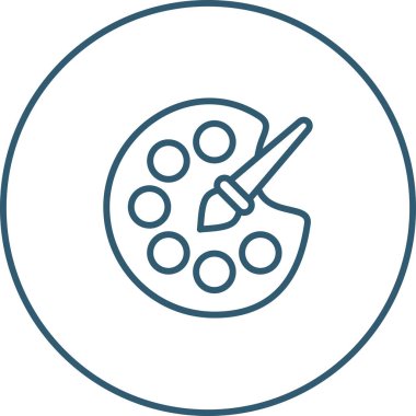 Sanatçı Paleti ve boya fırçası vektör çizimi