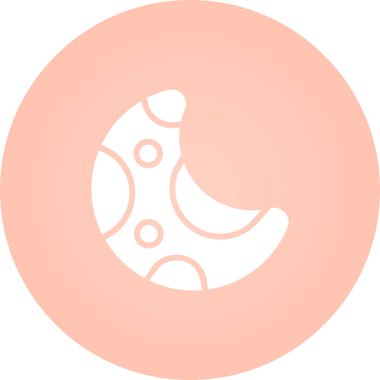 Beyaz arkaplanda ay vektör simgesi, gece simgesi 