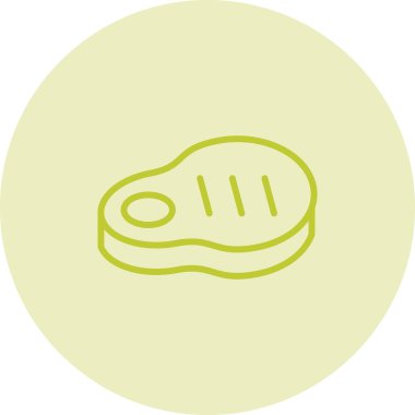 Biftek. Web simgesi basit illüstrasyon