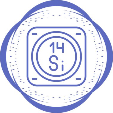 Silikon kimyasal işaret simgesi, web illüstrasyonu