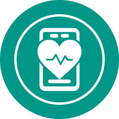 Sağlık Uygulaması simgesi, vektör illüstrasyonu basit tasarım