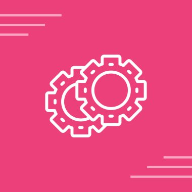 Gears web simgesi, basit vektör illüstrasyonu