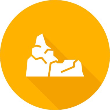 Kayaların simgesi, düz tasarım biçimi  