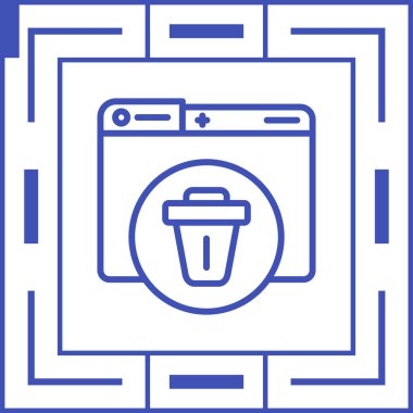 Çöp kutusu simgesi, web basit illüstrasyon