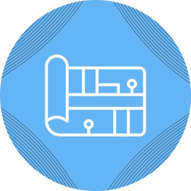 Bir harita simgesinin vektör illüstrasyonu