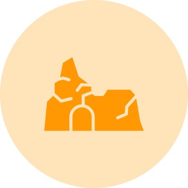 Mağara simgesi, vektör illüstrasyonu basit tasarım