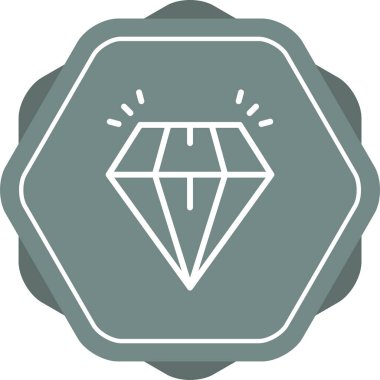 Elmas ikonu. Elmas tabela düz stil. Gemstone ikonu. Elmas logo tasarımı. Vektör çizimi. EPS 10