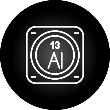 Periyodik tablonun alüminyum kimyasal elementinin web illüstrasyonu