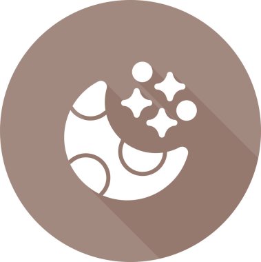 Beyaz arkaplanda ay vektör simgesi, gece simgesi 